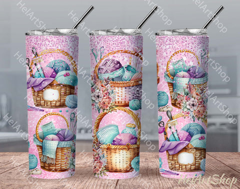 Crochet Knitting Tumbler PNG | SKINNY TUMBLER 20oz Sublimation _HelArtShop_ 