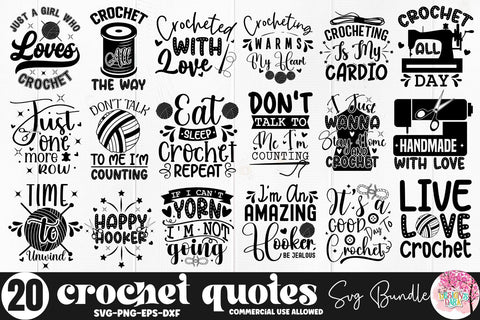 Crochet Quotes SVG Bundle SVG DESIGNS DARK 