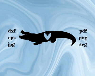 Crocodile Heart SVG Cut File SVG Northern Light SVG 