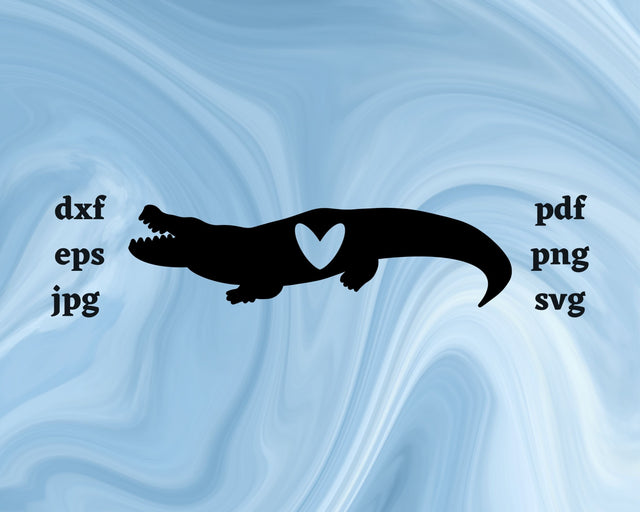 Crocodile Heart SVG Cut File SVG Northern Light SVG 