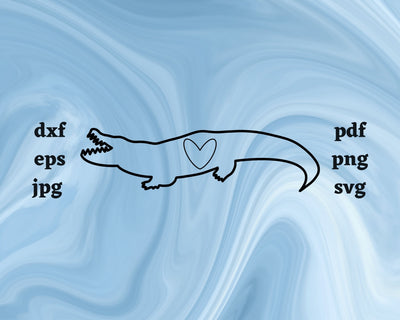 Crocodile Heart SVG Cut File SVG Northern Light SVG 