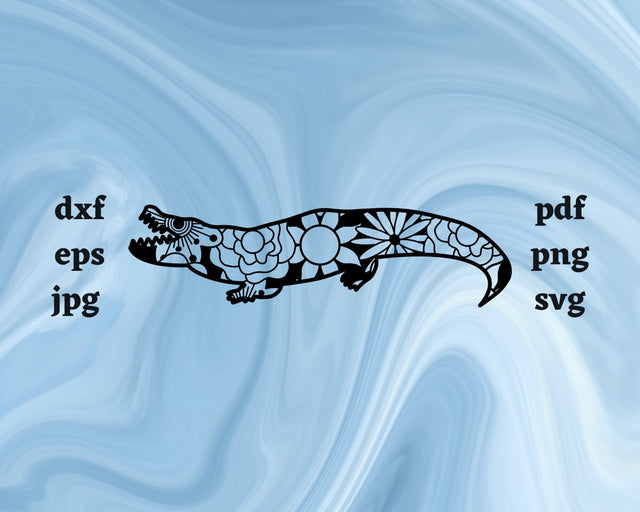 Crocodile Mandala SVG Cut File SVG Northern Light SVG 