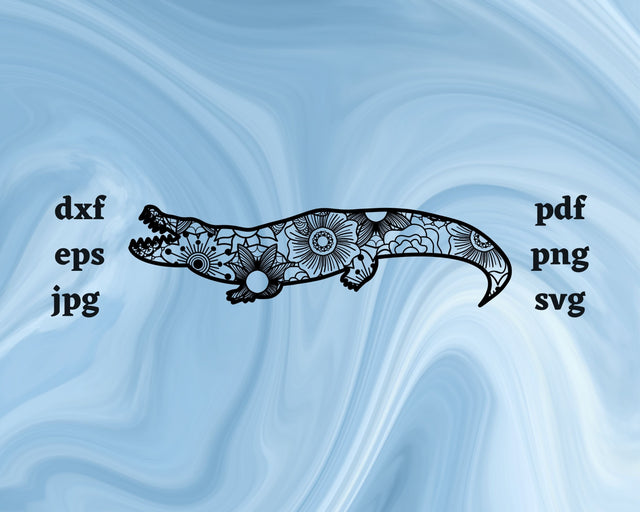 Crocodile Mandala SVG Cut File SVG Northern Light SVG 