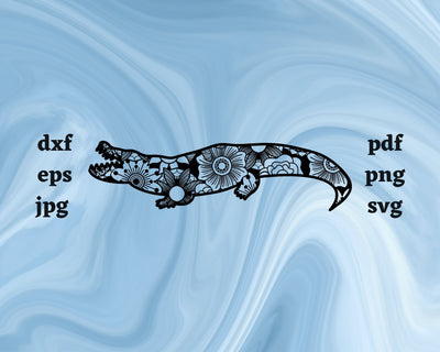 Crocodile Mandala SVG Cut File SVG Northern Light SVG 