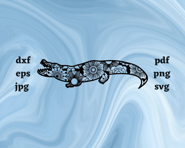 Crocodile Mandala SVG Cut File SVG Northern Light SVG 