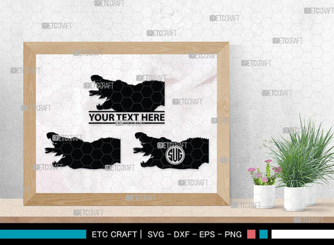 Crocodile Monogram, Crocodile Silhouette, Crocodile SVG, Caiman Svg, Cayman Animal Svg, Animal Svg, SB00247 SVG ETC Craft 