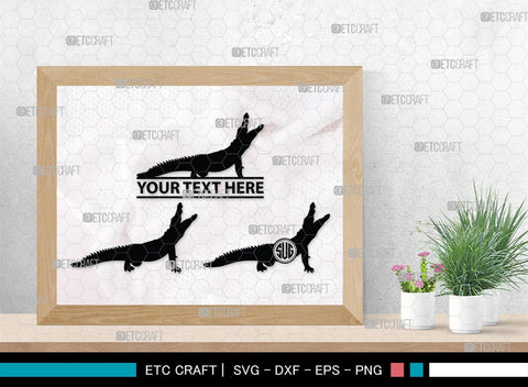 Crocodile Monogram, Crocodile Silhouette, Crocodile SVG, Caiman Svg, Cayman Animal Svg, Animal Svg, SB00247 SVG ETC Craft 