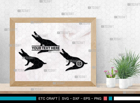 Crocodile Monogram, Crocodile Silhouette, Crocodile SVG, Caiman Svg, Cayman Animal Svg, Animal Svg, SB00247 SVG ETC Craft 
