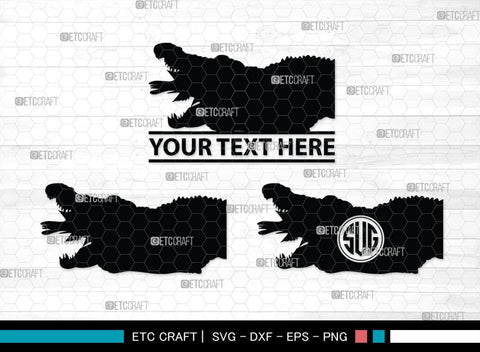 Crocodile Monogram, Crocodile Silhouette, Crocodile SVG, Caiman Svg, Cayman Animal Svg, Animal Svg, SB00247 SVG ETC Craft 