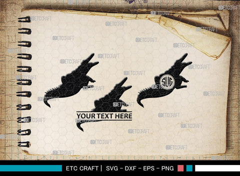 Crocodile Monogram, Crocodile Silhouette, Crocodile SVG, Caiman Svg, Cayman Animal Svg, Animal Svg, SB00247 SVG ETC Craft 
