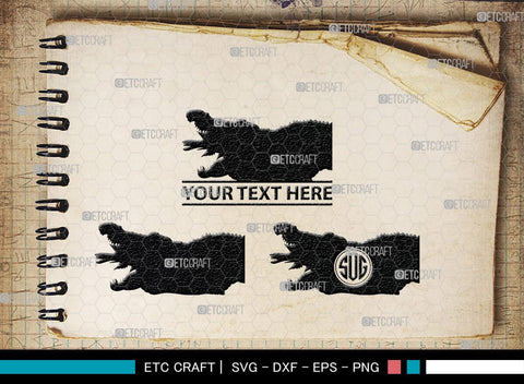 Crocodile Monogram, Crocodile Silhouette, Crocodile SVG, Caiman Svg, Cayman Animal Svg, Animal Svg, SB00247 SVG ETC Craft 