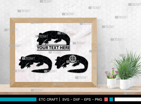 Crocodile Monogram, Crocodile Silhouette, Crocodile SVG, Caiman Svg, Cayman Animal Svg, Animal Svg, SB00247 SVG ETC Craft 