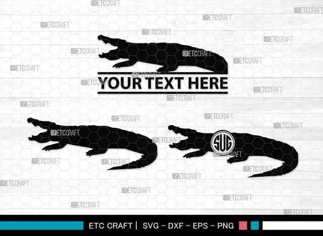 Crocodile Monogram, Crocodile Silhouette, Crocodile SVG, Caiman Svg, Cayman Animal Svg, Animal Svg, SB00247 SVG ETC Craft 