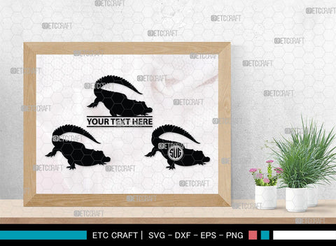 Crocodile Monogram, Crocodile Silhouette, Crocodile SVG, Caiman Svg, Cayman Animal Svg, Animal Svg, SB00247 SVG ETC Craft 