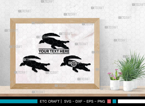Crocodile Monogram, Crocodile Silhouette, Crocodile SVG, Caiman Svg, Cayman Animal Svg, Animal Svg, SB00247 SVG ETC Craft 