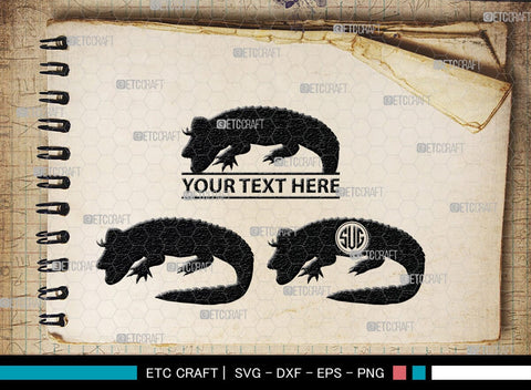 Crocodile Monogram, Crocodile Silhouette, Crocodile SVG, Caiman Svg, Cayman Animal Svg, Animal Svg, SB00247 SVG ETC Craft 
