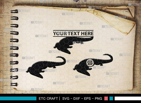 Crocodile Monogram, Crocodile Silhouette, Crocodile SVG, Caiman Svg, Cayman Animal Svg, Animal Svg, SB00247 SVG ETC Craft 