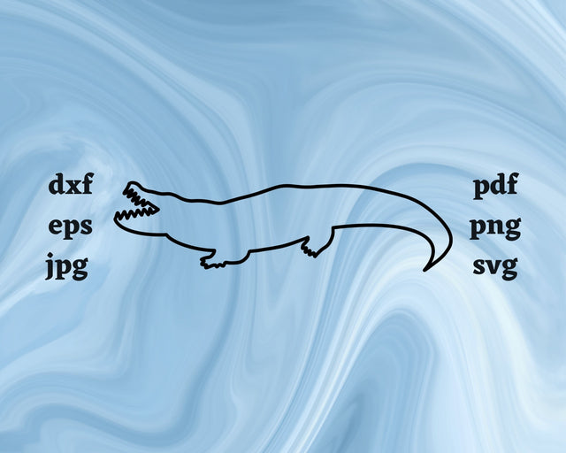 Crocodile Outline SVG Cut File SVG Northern Light SVG 