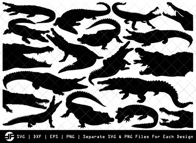 Crocodile SVG | Animal SVG | Silhouette Bundle | Cut File SVG ETC Craft 