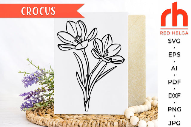 Crocus SVG - Spring Flower Cut File SVG RedHelgaArt 