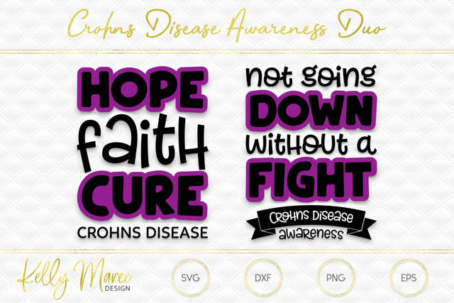 Crohns Disease Awareness Cut File Duo Kelly Maree Design 