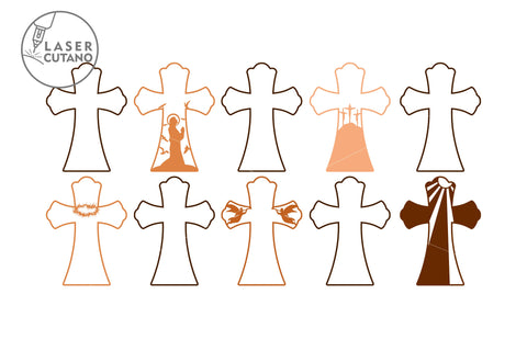 CROSS 3D Bundle, Religious Layered SVG SVG LaserCutano 