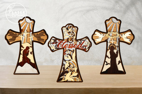 CROSS 3D Bundle, Religious Layered SVG SVG LaserCutano 