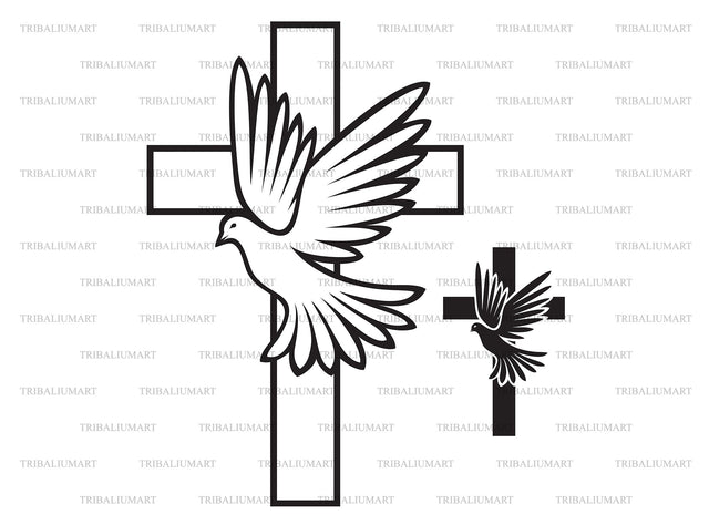 Cross and dove SVG TribaliumArtSF 