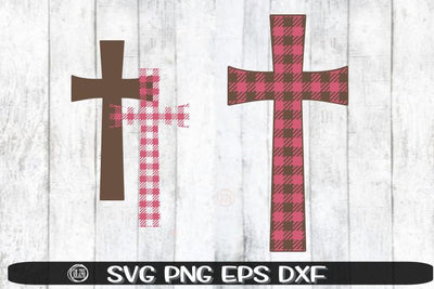 Cross - Buffalo Plaid - Easter - SVG PNG DXF EPS SVG On the Beach Boutique 