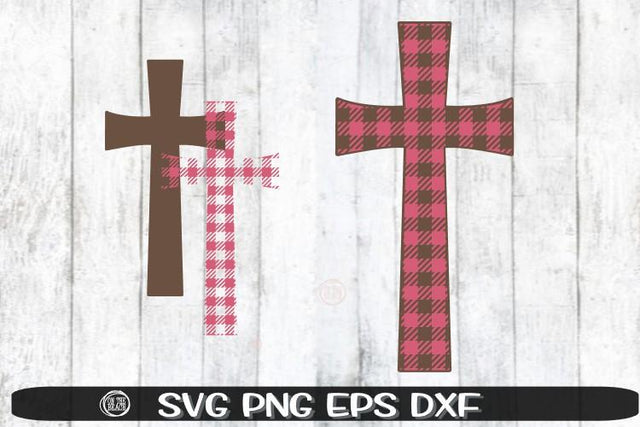 Cross - Buffalo Plaid - Easter - SVG PNG DXF EPS SVG On the Beach Boutique 