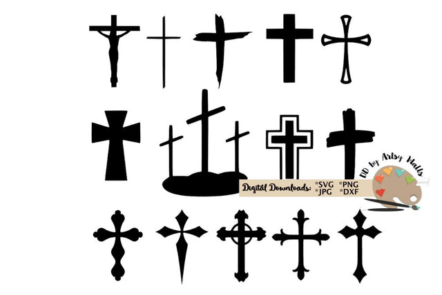 Cross bundle svg dxf - crosses svg - Christian Faith cross cut file SVG The Artsy Spot 