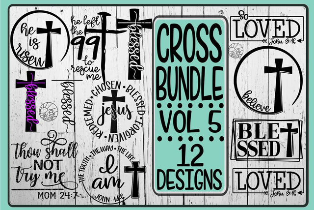 Cross Bundle - Vol 5 - 12 Designs Included SVG On the Beach Boutique