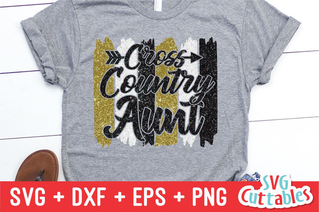 Cross Country Aunt svg - Cross Country Cut File - dxf - eps - svg - png - Brush Strokes - Silhouette - Cricut Cut File - Digital File SVG Svg Cuttables 