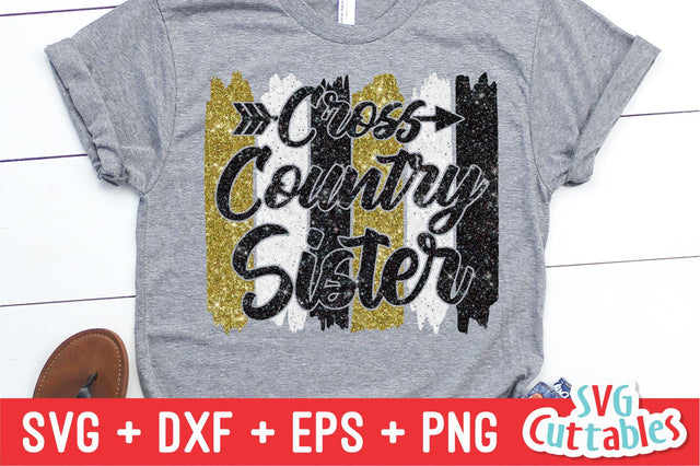 Cross Country Sister Brush Strokes SVG Svg Cuttables 