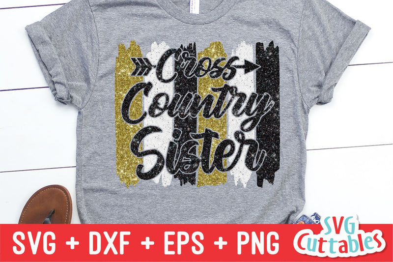 Cross Country Sister Brush Strokes SVG Svg Cuttables 