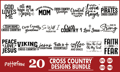 Cross Country SVG Designs Bundle SVG PatternFeed8 