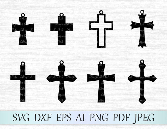 Cross earrings cut files SVG MagicArtLab 