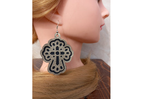 Cross Earrings SVG Bundle, Cross Template For Laser Cut SVG Yuliya 