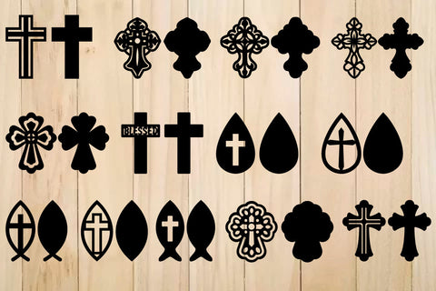 Cross Earrings SVG Bundle, Cross Template For Laser Cut SVG Yuliya 