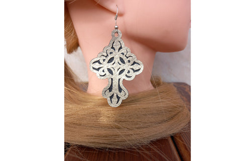 Cross Earrings SVG Bundle, Cross Template For Laser Cut SVG Yuliya 