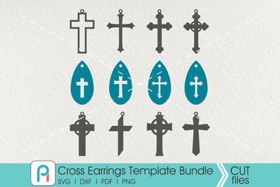 Cross Earrings Template Svg Bundle SVG Pinoyart Kreatib 