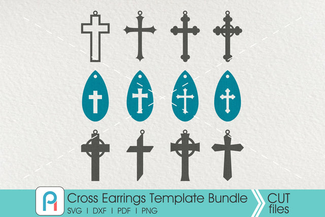 Cross Earrings Template Svg Bundle SVG Pinoyart Kreatib 