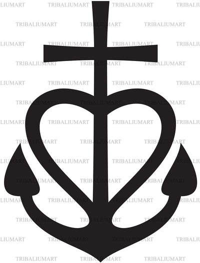 Cross, Heart, Anchor - Faith, Hope, Love symbol SVG TribaliumArtSF 