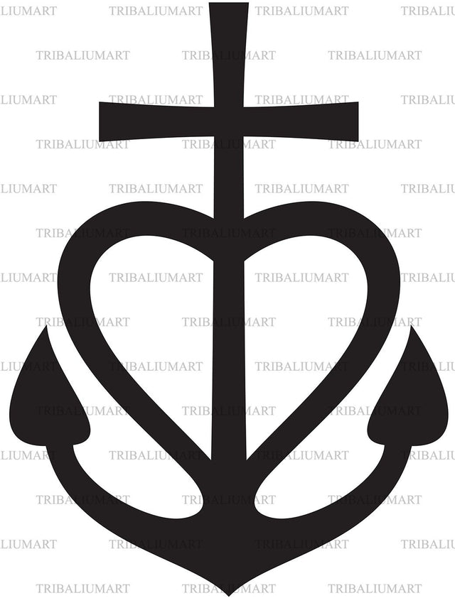 Cross, Heart, Anchor - Faith, Hope, Love symbol SVG TribaliumArtSF 