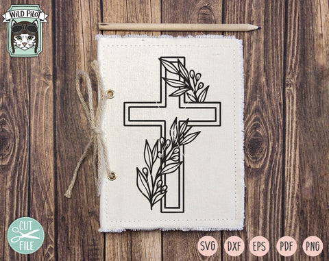 Cross Leaves SVG, Religious SVG, Easter SVG File, Leaf Cross SVG File, Cross With Leaves Cut File, Cross SVG, Faith SVG File, Cross Laurel Leaf SVG SVG Wild Pilot 