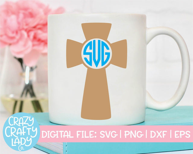 Cross Monogram Frame | Christian Faith SVG Cut File SVG Crazy Crafty Lady Co. 