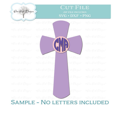 Cross Monogram Frame SVG One Oak Designs 