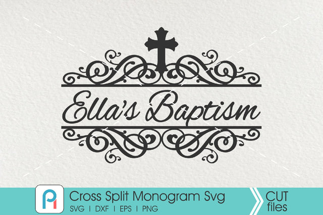 Cross Monogram Svg, Cross Split Monogram Svg,Cross Swirl Svg SVG Pinoyart Kreatib 