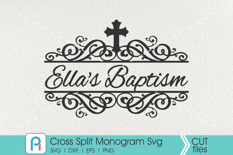 Cross Monogram Svg, Cross Split Monogram Svg,Cross Swirl Svg SVG Pinoyart Kreatib 