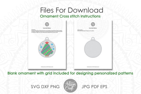 Cross Stitch Christmas Ornament as SVG cut file SVG Artisan Craft SVG 
